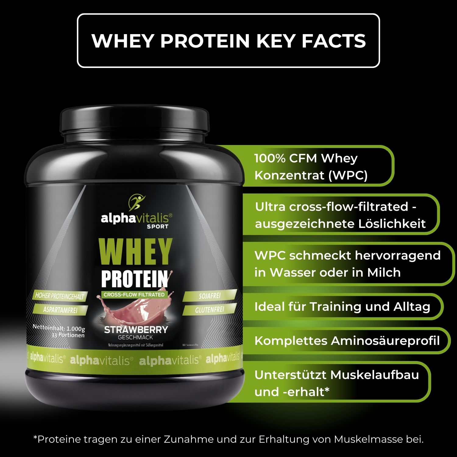 Whey Protein WPC Erdbeer