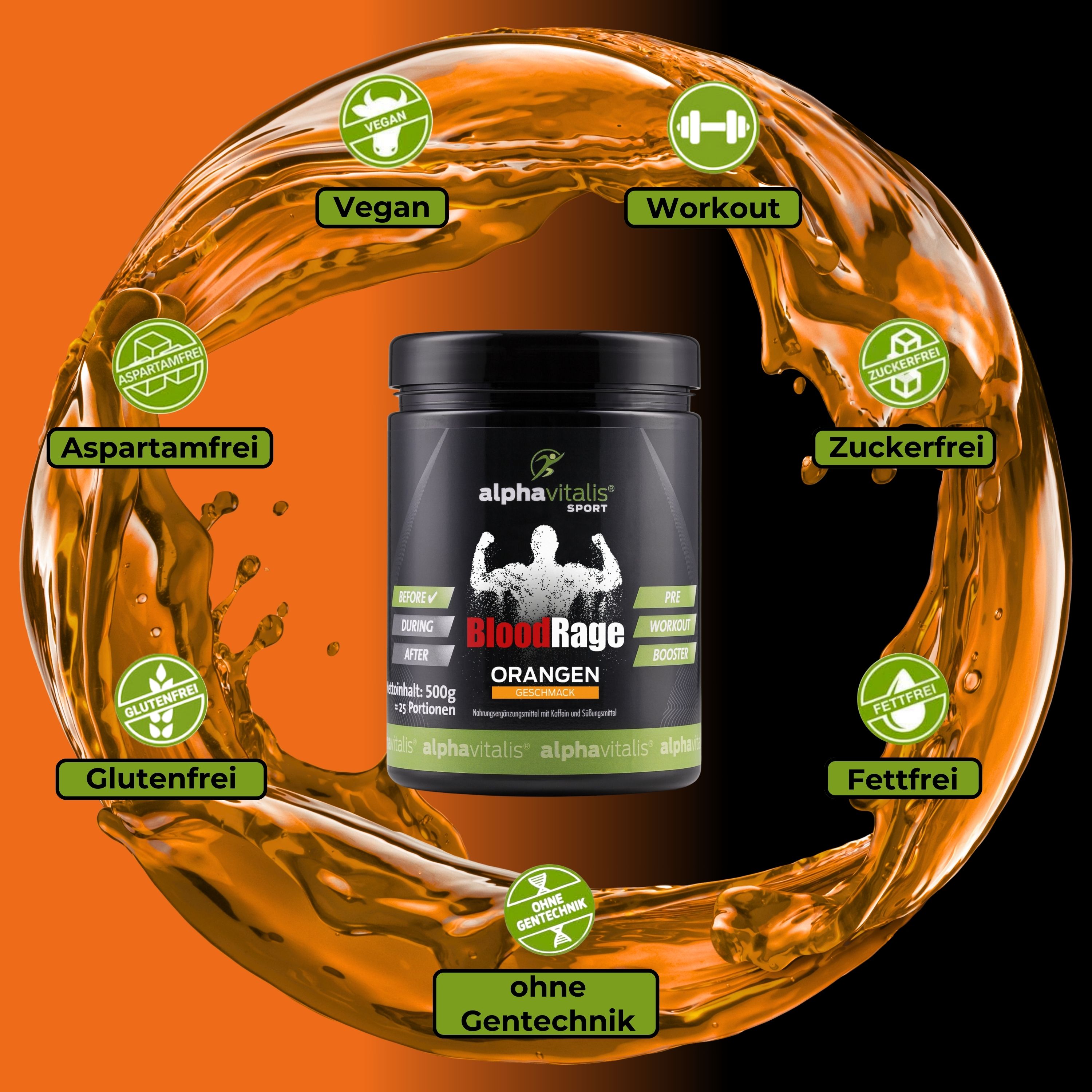 PRE WORKOUT BOOSTER Orange 500g