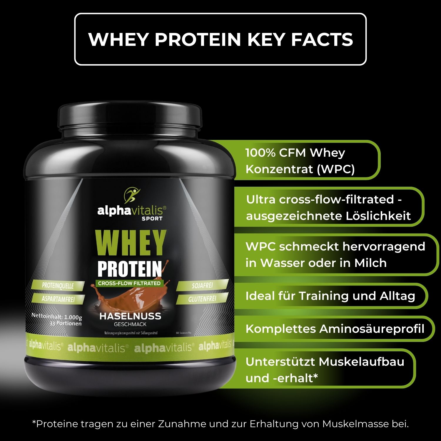 Whey Protein WPC Haselnuss