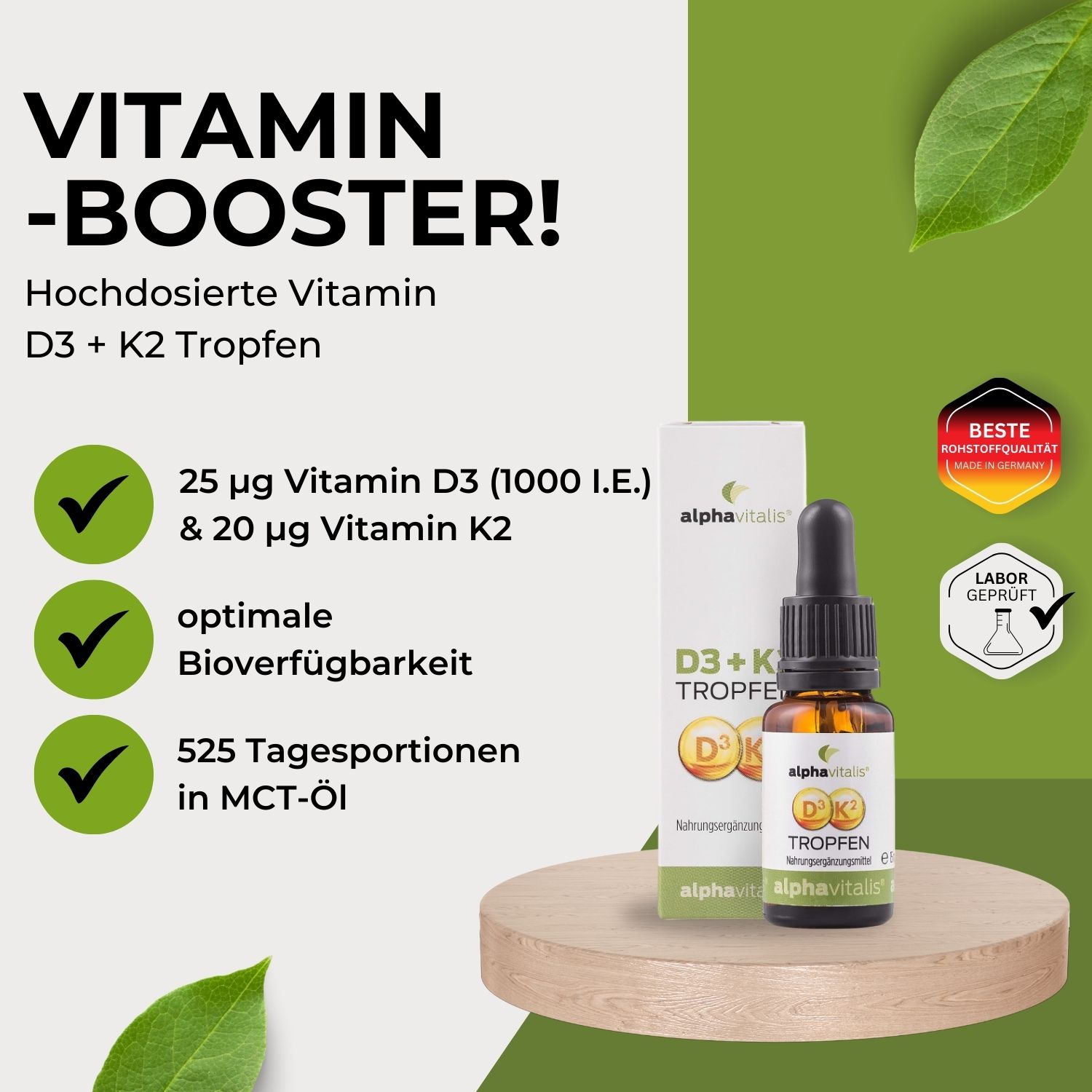 Vitamin D3 + K2 Tropfen