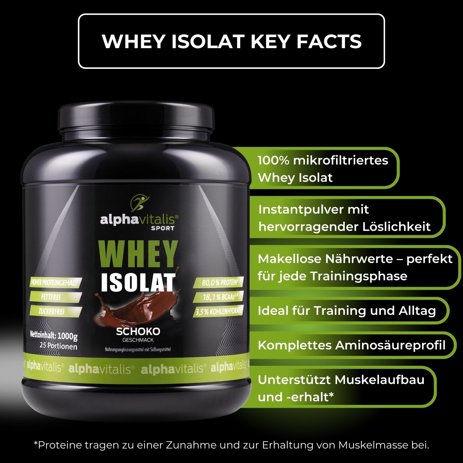 Whey Protein Isolat Schoko