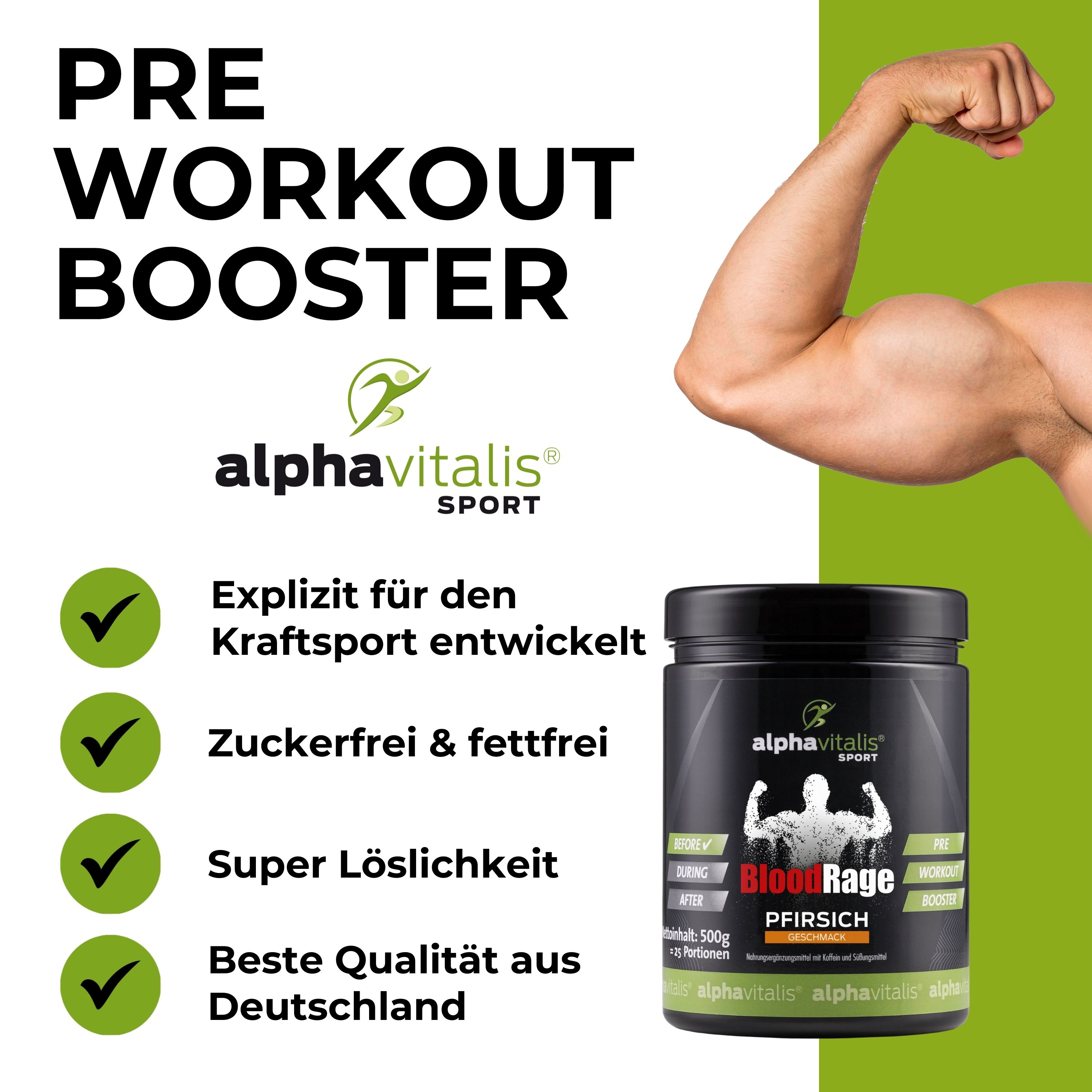 PRE WORKOUT BOOSTER Pfirsich 500g