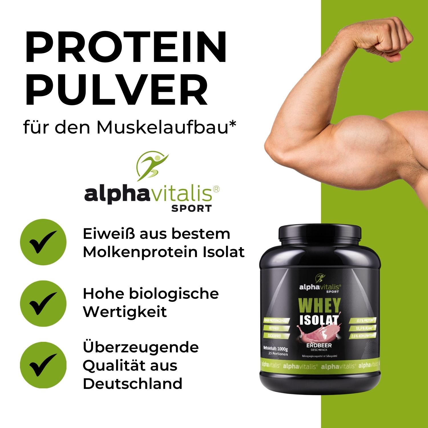 Whey Protein Isolat Erdbeer