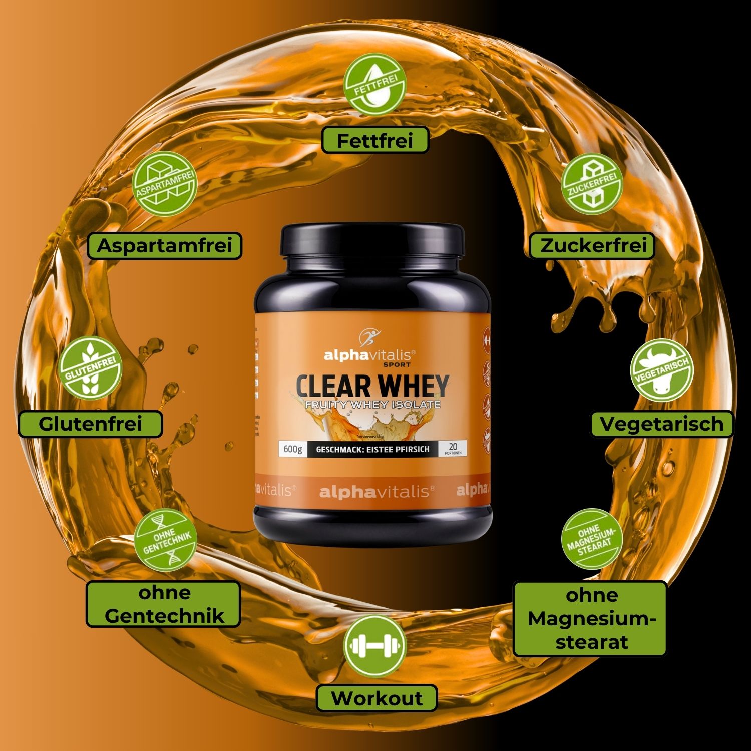 Clear Whey Isolat Eistee Pfirsich