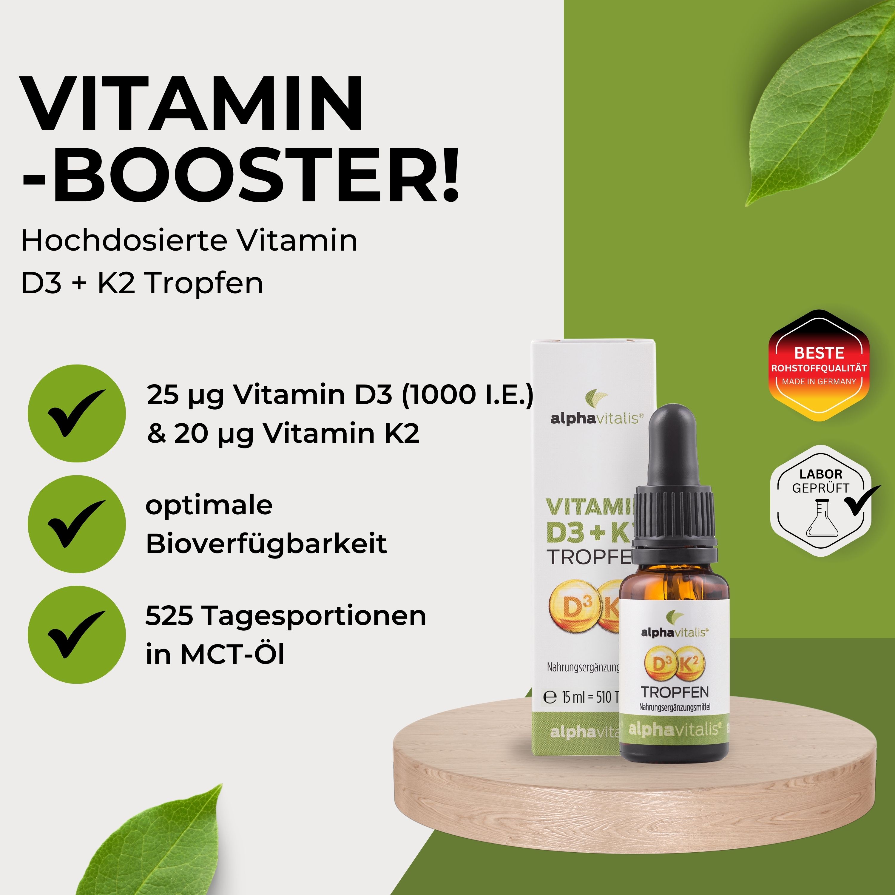 Vitamin D3 + K2 Tropfen