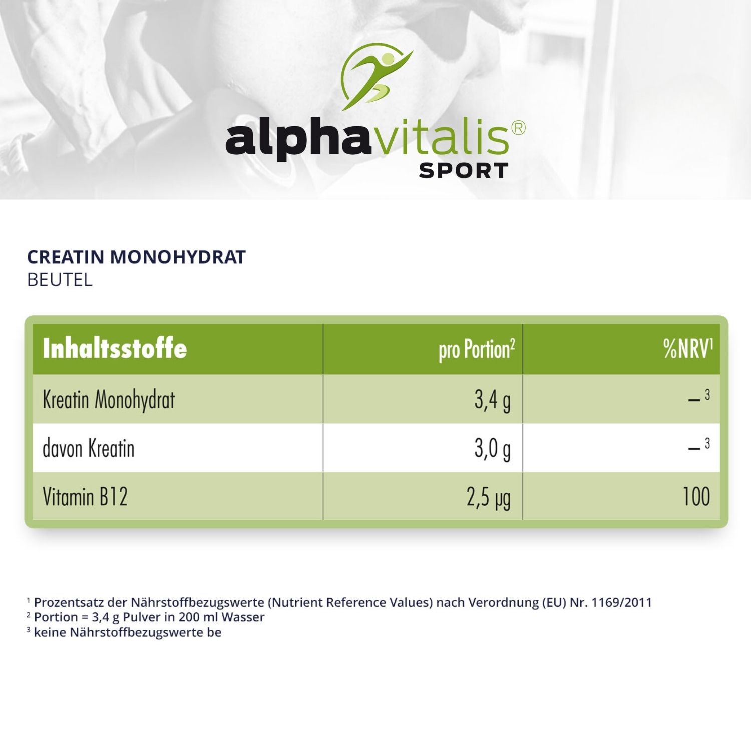 Creatin Monohydrat 450g Beutel
