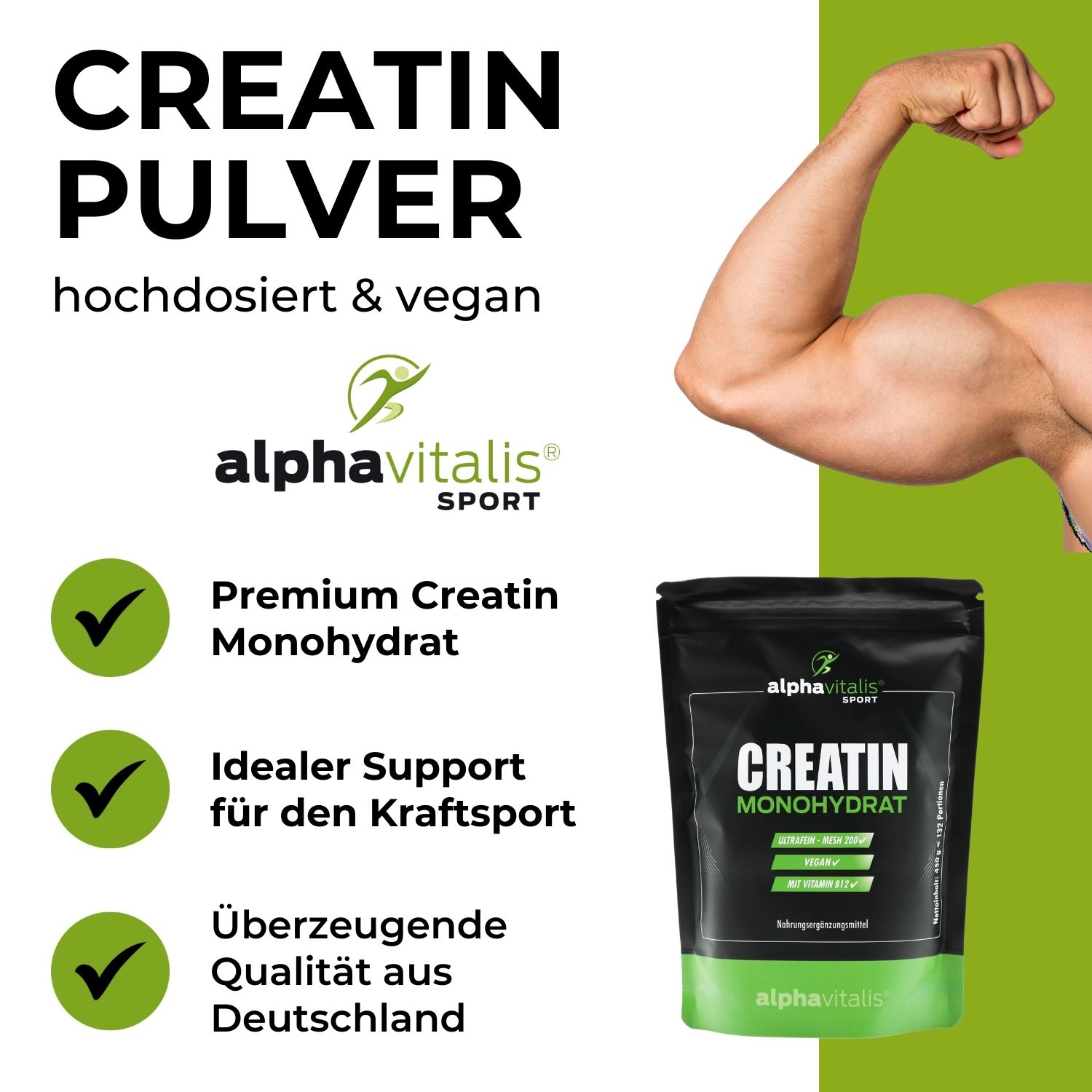 Creatin Monohydrat 450g Beutel