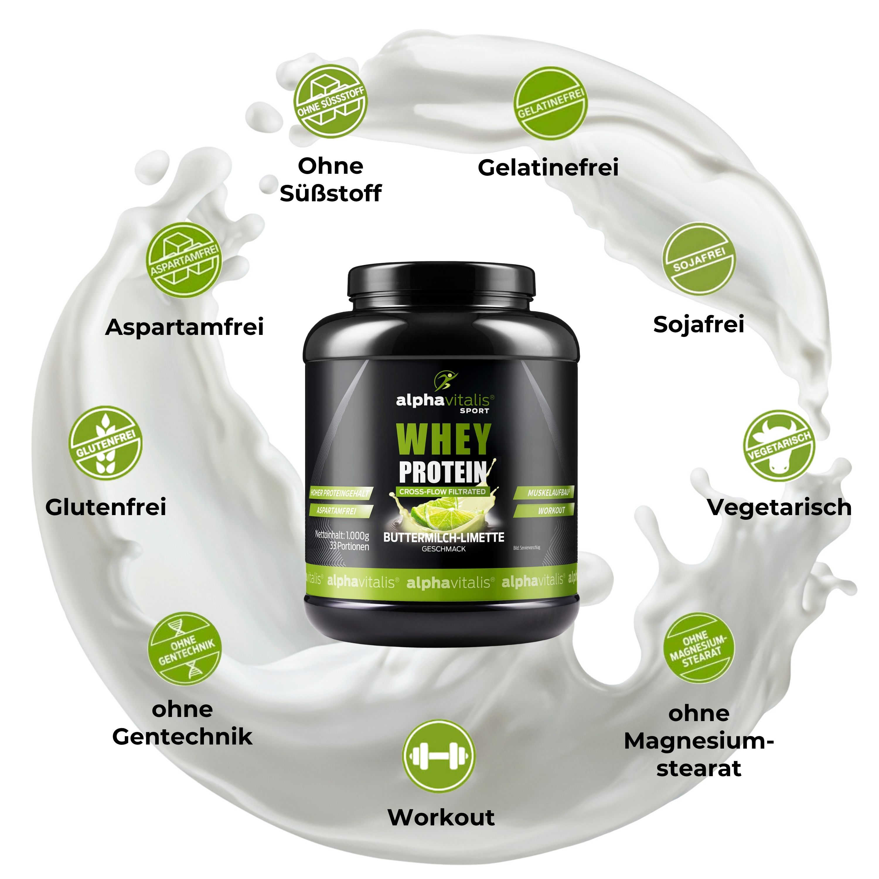 Whey Protein WPC Buttermilch-Limette