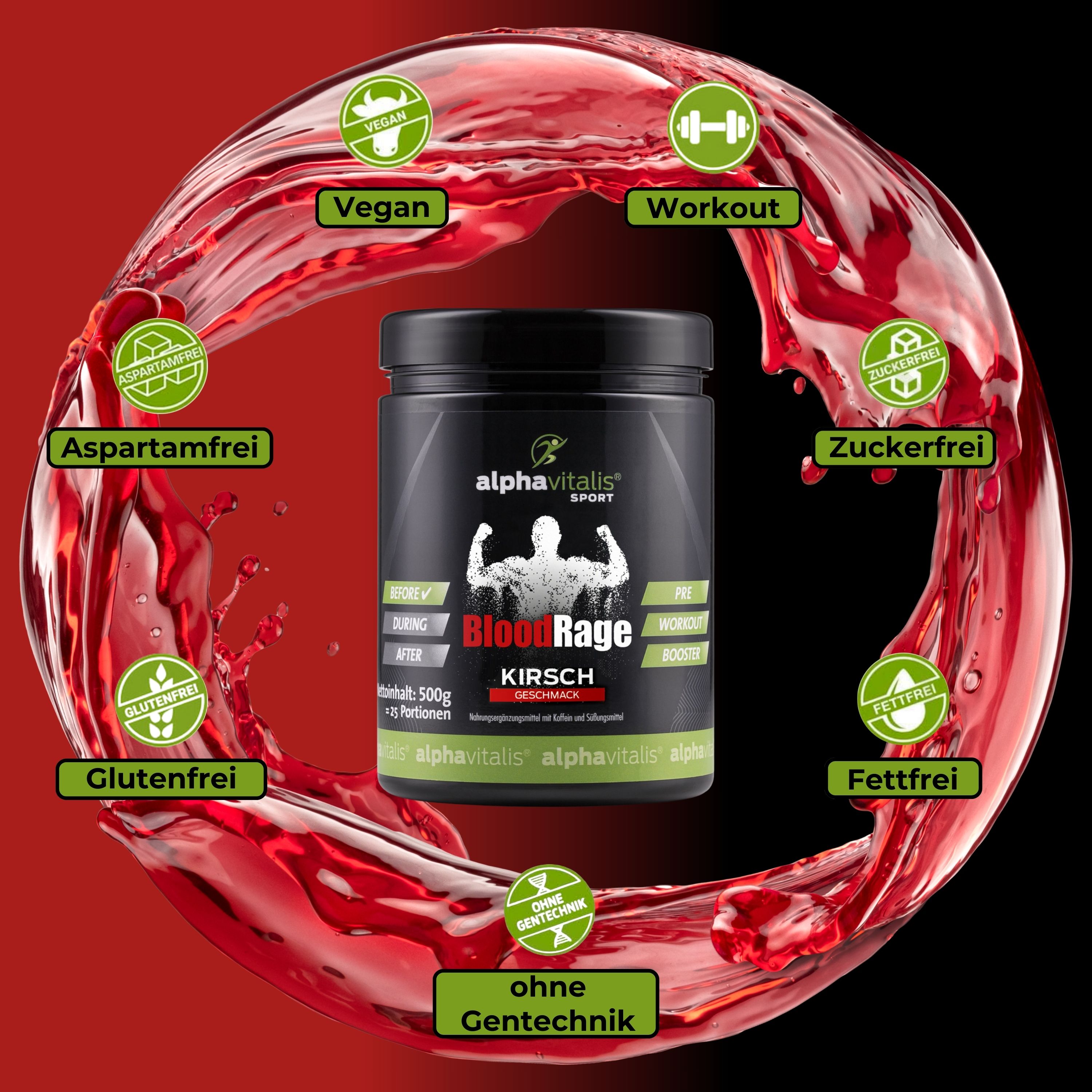 PRE WORKOUT BOOSTER Kirsche 500g